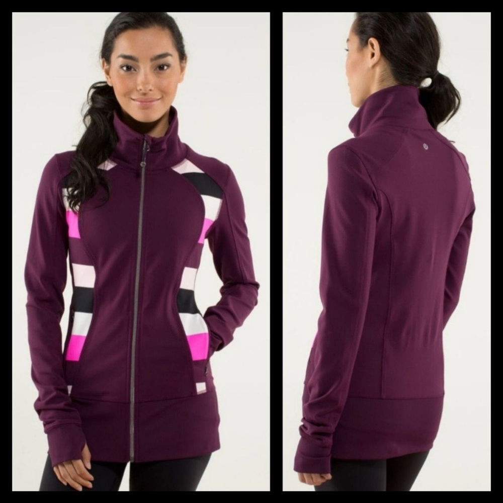Lululemon Women’s Nice Asana -SZ 6- Plum Low Stripe Raspberry Glo Light